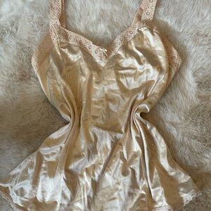 Elegant Cream Lace Trim Camisole